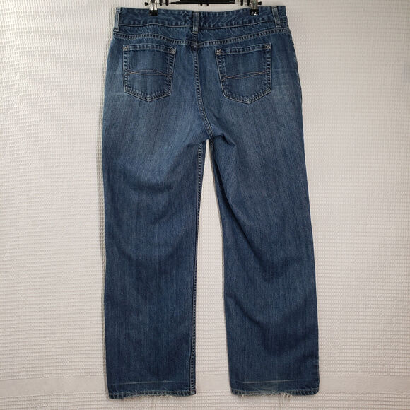 L.L. Bean Jeans Womens 16 Regular Blue Denim Straight Leg Cotton Dark Wash - Picture 2 of 16